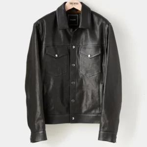 Men's black leather dylan jacket