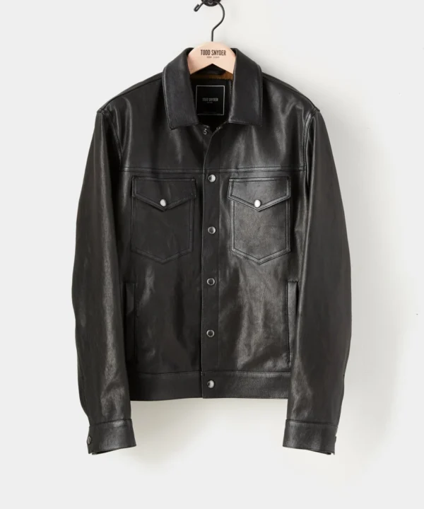 Men's black leather dylan jacket
